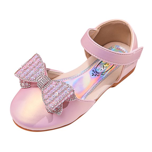 HIPYLO Dress Shoes Girls Kids Mary Jane Shoes Sandals for Teenage Girls Black Sandals Tap Shoes for Girls Toddler Snow Shoes, Pink 8-9 Years