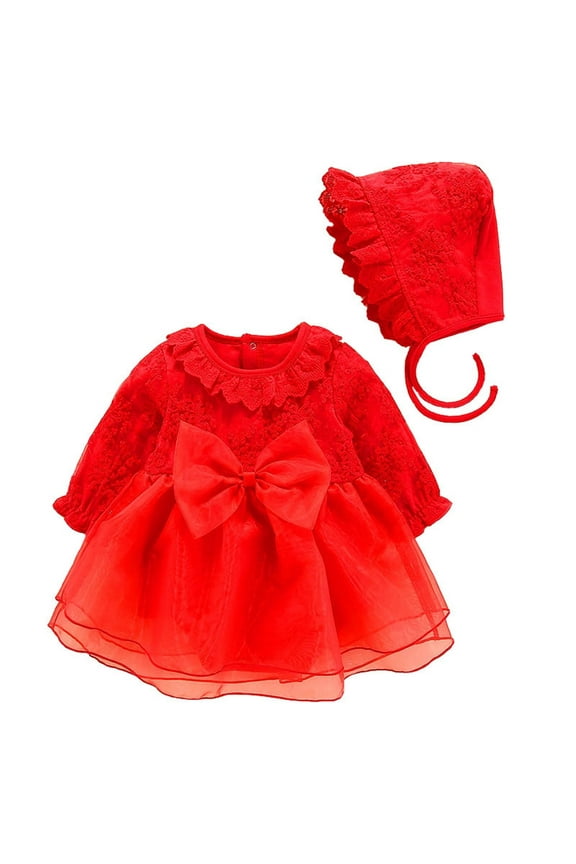 Dresses Denim Dress Toddler Tutu Dress Baby Girl 3-6 Months Outfits Blue Floral Dress 1 Year Old Boy Clothes Gifts for 18 Month Old Girls, Red 3-6 Months