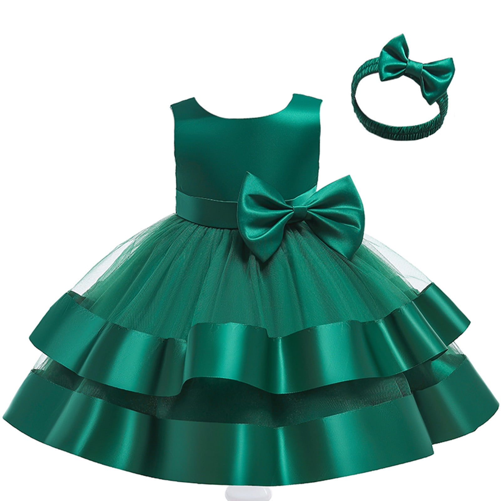 HIPYLO Emerald Green Dress 5t Girls Dresses High Neck Dress Tulle Dress for  Girls Birthday Girl Outfit Baby Gifts Gender Neutral Couple Gift, 3-4 Years  - Walmart.com