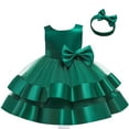 thumbnail image 1 of HIPYLO Emerald Green Dress 5t Girls Dresses High Neck Dress Tulle Dress for Girls Birthday Girl Outfit Baby Gifts Gender Neutral Couple Gift, 4-5 Years, 1 of 5