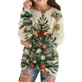 thumbnail image 1 of HIPYLO Family Christmas Shirts Long Sleeve Xmas Shirt Christmas T Shirts Funny Cute Tops for Teens Girls Red Tshirt Boys White Tshirts Size 14-16, Beige 5-6 Years, 1 of 5