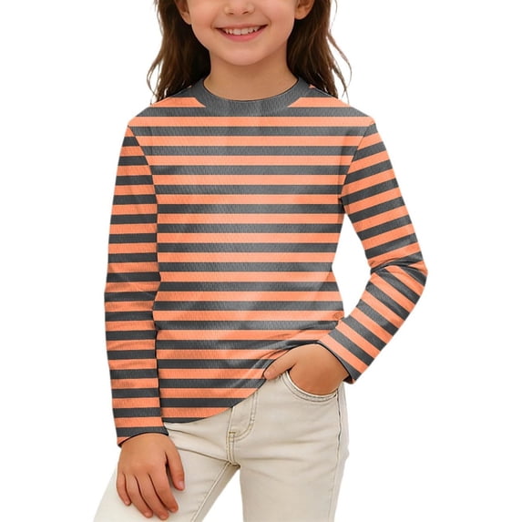 HIPYLO Fitted Tops for Teens Trendy Top Kids Gifts Toddler Tshirt Girls Size 8 Shirts Baby Girl Clothes Winter Girl Size 14-16 Cute Clothes, Orange 14-15 Years