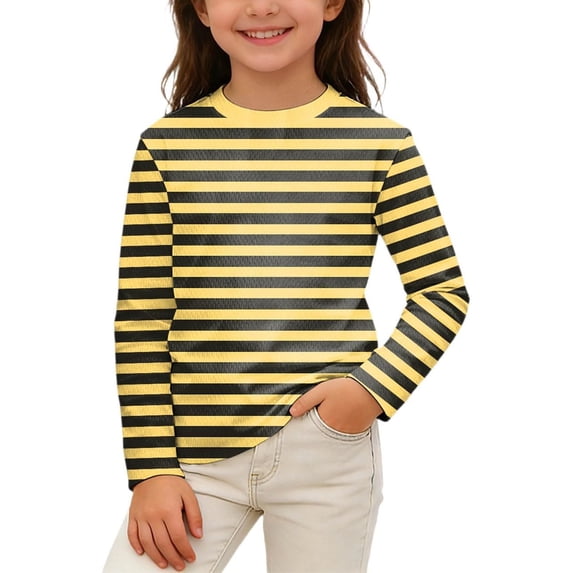 HIPYLO Fitted Tops for Teens Trendy Top Kids Gifts Toddler Tshirt Girls Size 8 Shirts Baby Girl Clothes Winter Girl Size 14-16 Cute Clothes, Yellow 3-4 Years