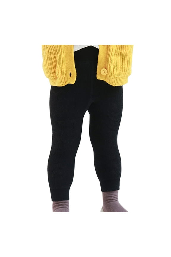 Fleece Lined Girls Leggings Tan Tights for Girls Dance Tights with Fleece Newborn Tights Pantalones Girls Size 9 Clothes Petite Sweatpants, Black 2-3 Years