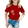 thumbnail image 1 of HIPYLO Girls T Shirts Casual Short Sleeve Solid Crewneck Shirts Preppy Clothes Summer Loose Basic Tees Baggy Tops Clothes for Kids, 1 of 4