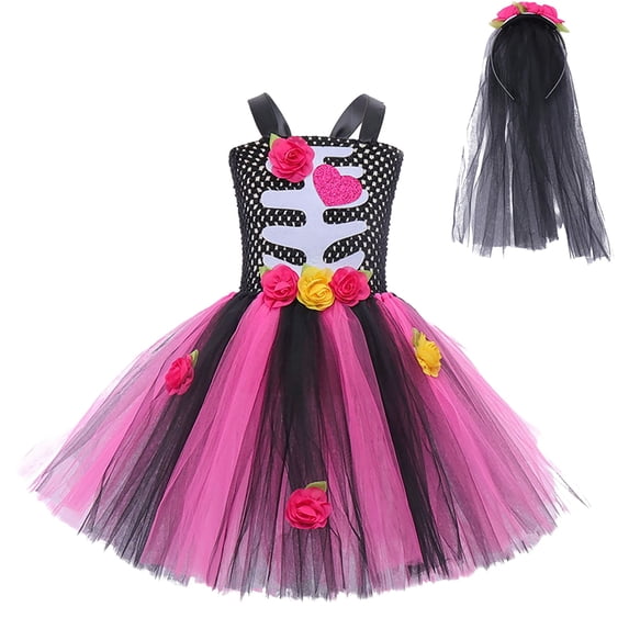 HIPYLO Gothic Dress Black Renaissance Dress Tulle Dress Toddler Girls Gifts 10-12 Gifts 8 Year Old Girl Toddler Clothes Girls Gift Baby Girl 18, Black 10-12 years