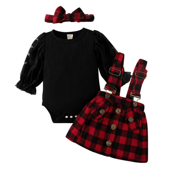 HIPYLO Infant Christmas Outfit Baby's First Christmas Girls Rompers Size 10-12 Girl 4t Clothes Gift for 12 Year Old Girl 2t Clothes 6 Month Clothes, Red 12-18 Months