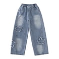thumbnail image 1 of HIPYLO Jeans for Girls Size 7-8 Ripped Jeans Kids Baggy Snow Pants Casual Pants Girls Clothes Size 10 12 Trendy Clothes for 7 Year Old Girls 7-8, Blue 11-12 Years, 1 of 9