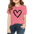 thumbnail image 1 of HIPYLO Preppy Clothes Girls Short Sleeve T Shirts Heart Print Kids Summer Tops Teen Girl Casual Crewneck Basic Graphic Tees Toddler Girl Clothes, 1 of 8