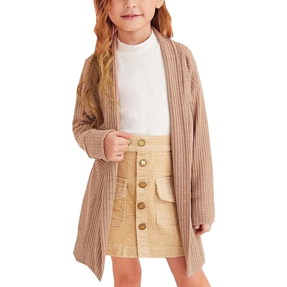 HIPYLO Preppy Tops Little Girls Tops Size 5-6 Cute Tops for Girls Cute Shirts for Teens Girls Long Sleeve Shirt Toddler Clothes for Baby Girl 6, Khaki 3-4 Years