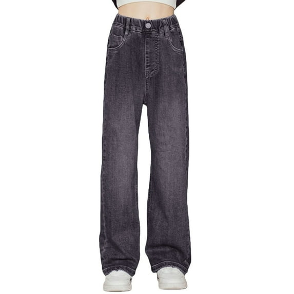 HIPYLO Short Jeans Teen Girl Jeans Lined Pants Business Pants Size 14 Girls Clothes 10 Year Old Girl Clothes Girls Size 14-16, Brown 11-12 Years