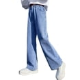 thumbnail image 1 of HIPYLO Short Jeans Teen Girl Jeans Lined Pants Business Pants Size 14 Girls Clothes 10 Year Old Girl Clothes Girls Size 14-16, Sky Blue 3-4 Years, 1 of 4