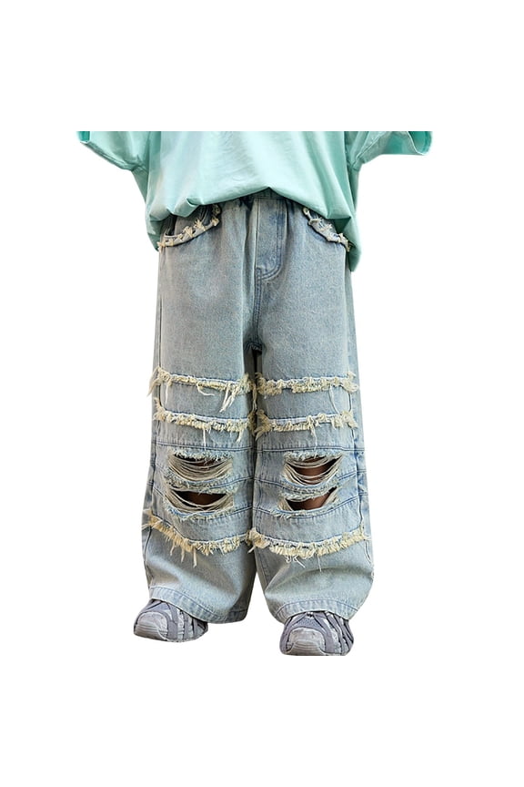 Super Low Rise Jeans Navy Blue Sweatpants Boys Athletic Pants Flared Pants Baby Newborn Clothes Boy Clothes 4t 10 Year Old Boy Preppy Teen Clothes Boxing Clothes