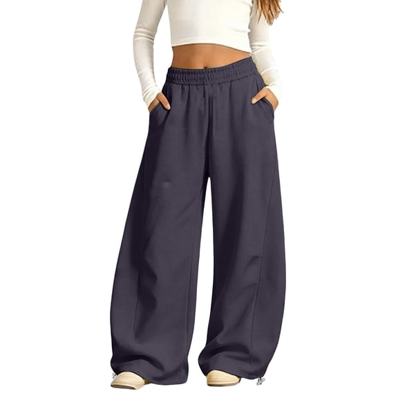 HIPYLO Teen Oversized Wide Leg Pants with High Waistband Tween Sweatpants for Girls in Flowy Fabric Girls Pants