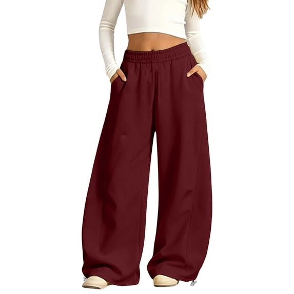 HIPYLO Teen Oversized Wide Leg Pants with High Waistband Tween Sweatpants for Girls in Flowy Fabric Girls Pants