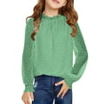 thumbnail image 1 of HIPYLO Thermal Tops for Girls Tops Teens Girls Size 8 Long Sleeve Tops Kids Christmas Shirts Cropped Shirts Toddler Clothes Girls 3t Girls Clothes 18, Green 9-10 Years, 1 of 7