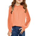thumbnail image 1 of HIPYLO Thermal Tops for Girls Tops Teens Girls Size 8 Long Sleeve Tops Kids Christmas Shirts Cropped Shirts Toddler Clothes Girls 3t Girls Clothes 18, Orange 11-12 Years, 1 of 7