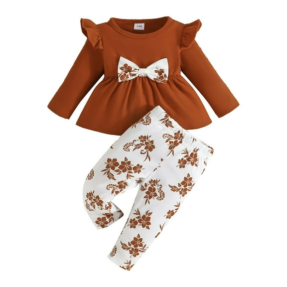 HIPYLO Toddler Boy Outfits 2t Boys Sweat Outfits Onesies for Girls Baby Boy Infant Clothes 11-12 Year Old Girl Clothes Best Baby Gifts Baby Clothes, Brown 12-18 Months