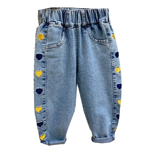 HIPYLO Toddler Girl Jeans 3t Jeans Kids Sweatpants Girls Youth Football Pants Toddler Clothes for Girls 3t Girl Clothes Size 8 Clothes Kids, Yellow 7-8 Years