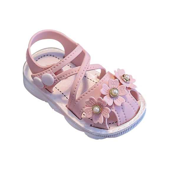 HIPYLO Toddler Girl Jelly Sandals Baby Shoes 0-3 Months Toddler Size 10 Shoes Girls Fancy Shoes for Girls Shoes 2 Year Old Girls Size 4 Baby, Pink 3-6 Months