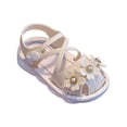 thumbnail image 1 of HIPYLO Toddler Girl Jelly Sandals Baby Shoes 0-3 Months Toddler Size 10 Shoes Girls Fancy Shoes for Girls Shoes 2 Year Old Girls Size 4 Baby, White 3-6 Months, 1 of 3