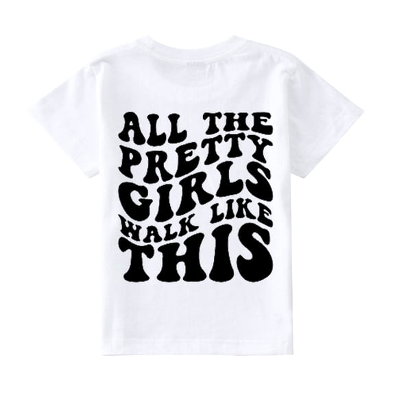 HIPYLO Toddler Girl Shirts Girls Short Sleeve T-Shirts Kids Cute Flwer Letter Print Basic Tees Fashion Summer Crewneck Tops Baby Girl Clothes