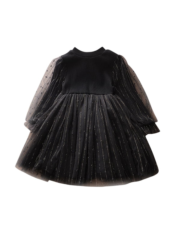 Toddler Princess Dress Black Gown Goth Long Sleeve Dress Goth Dress Childrens Clothes Girls 2t Girls Clothes Fall/ Winter 3 Month Baby Girl, Black 3-4 Years