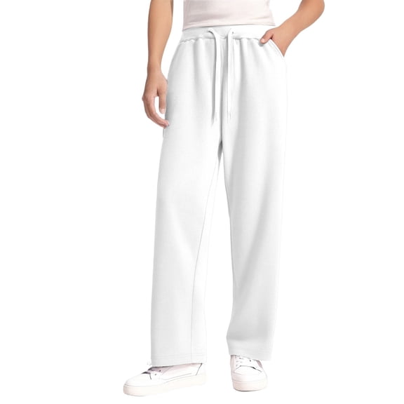 HIPYLO Tween Straight Leg Drawstring Pants with Relaxed Silhouette Teen Girls Pants for Casual Outings Sweatpants for Girls