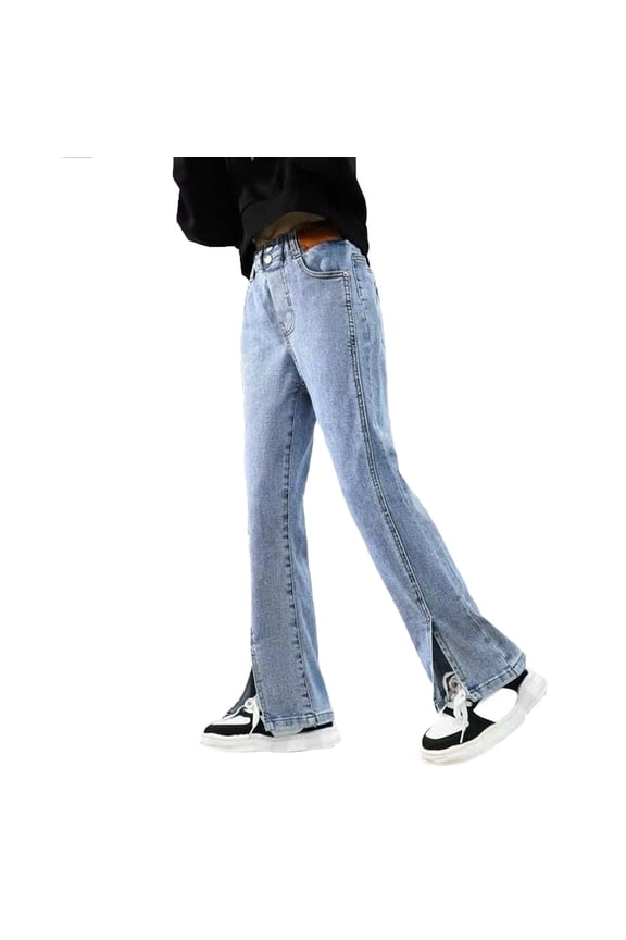 Wide Leg Jeans Petite Length 4t Jeans Brown Jeans Boys Athletic Pants Size 14-16 Loose Yoga Pants Girls Gifts Age 10-12 Gifts for 12 Year Old, Blue 10-11 Years