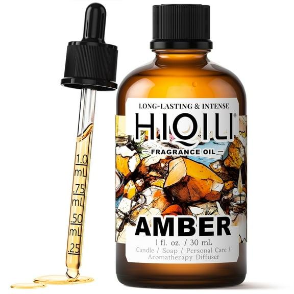 HIQILI Amber Fragrance Oil, 30mL Pure Perfume Oil for Soothing Mood Support Diffuser Humidifier