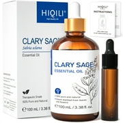 HIQILI Clary Sage Oil Essential Oil, Pure Sage Oil for Aromatherapy Diffuser Skin Hair Care -100mL