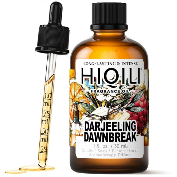 HIQILI Darjeeling Dawnbreak Fragrance Oil, 30mL Brisk Tea Floral for Candle Soap Diffuser Perfume