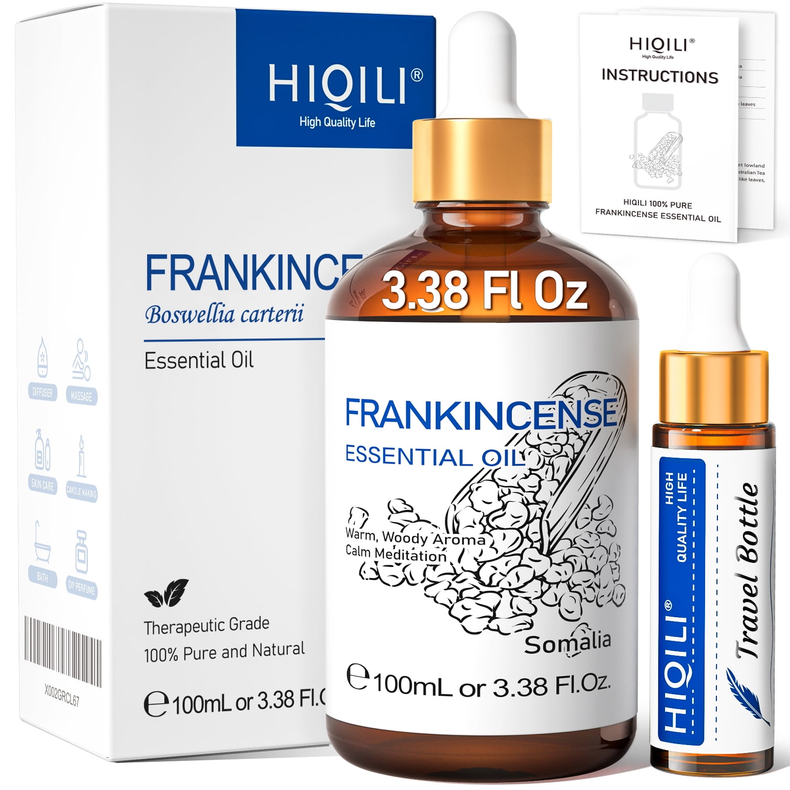 Frankincense & Myrrh Neuropathy Rubbing Oil, Nerve Pain Relief
