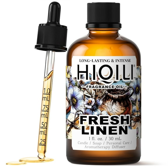 HIQILI Fresh Linen Fragrance Oil, 30mL Long-Lasting Floral Scent for Bath Laundry DIY Candle Making