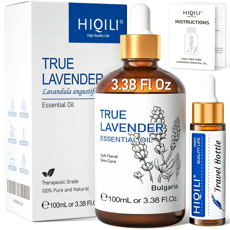 HIQILI 1 Fl Oz Lavender Essential Oil Pure, 100% Pure Natural for Diffuser,  Skin - 30ml