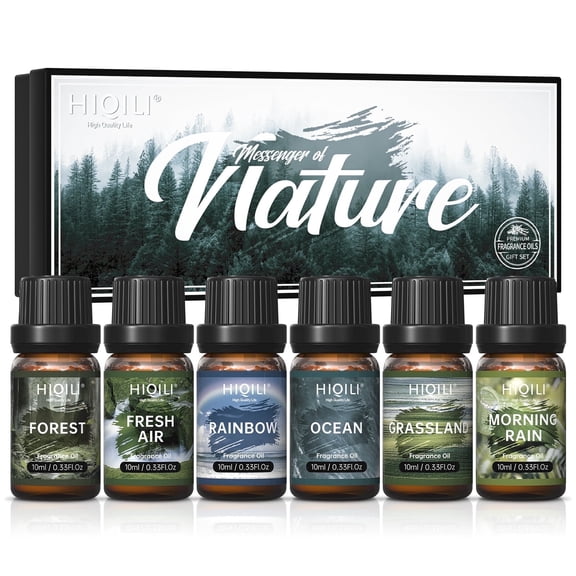 HIQILI Nature Fragrance Oil Set, 10ML*6PCS Gift Oil Set for DIY Perfume Diffuser Scented Candle Soap