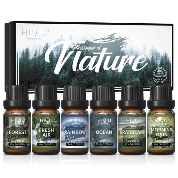 HIQILI Nature Fragrance Oil Set, 10ML*6PCS Gift Set for Diy Perfume Diffuser Scented Candles Soap