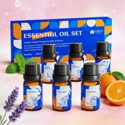 HIQILI Pure Essential Oil Set, 6x10ml Gift Set for Massage Skin&Hair Care Diffuser Diy Candles