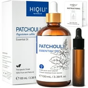 HIQILI Patchouli Essential Oil, 100mL Pure Nature Oil for Skin,Candles, Soaps, DIY, Diffuser, Spray