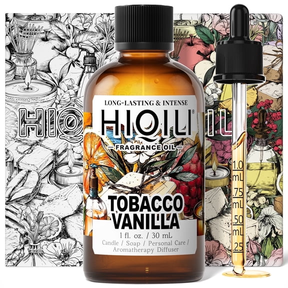 HIQILI Tobacco Vanilla Fragrance Oil, 30mL Pure Undiluted for Relaxtation Stress Relief Perfume