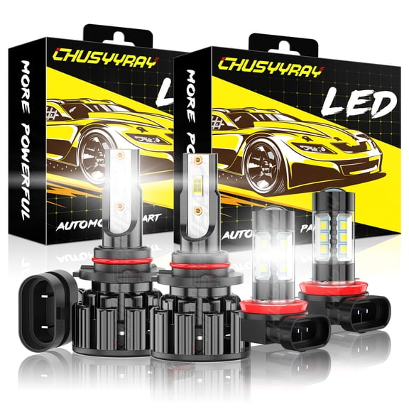 HIR2 9012 H9 H11 LED Headlight + Fog Light 6000K Combo Bulbs For GMC Acadia 2013-2018CHUSYYRAY
