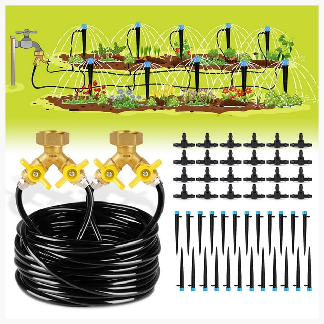 HIRALIY 100ft Drip Irrigation Kit Plant Watering System 8x5mm Blank