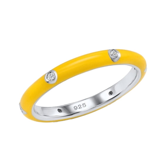 Silver Pickup Rings HIRPLIS Candy Color Enamel Stackable Rings for Women Dainty Thin Band ...