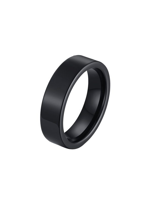 Ceramic Rings for Women Men Band Statement Dainty Simple Couple Plain Minimalist Engagement Promise Personalized Gift Jewelry Black 10