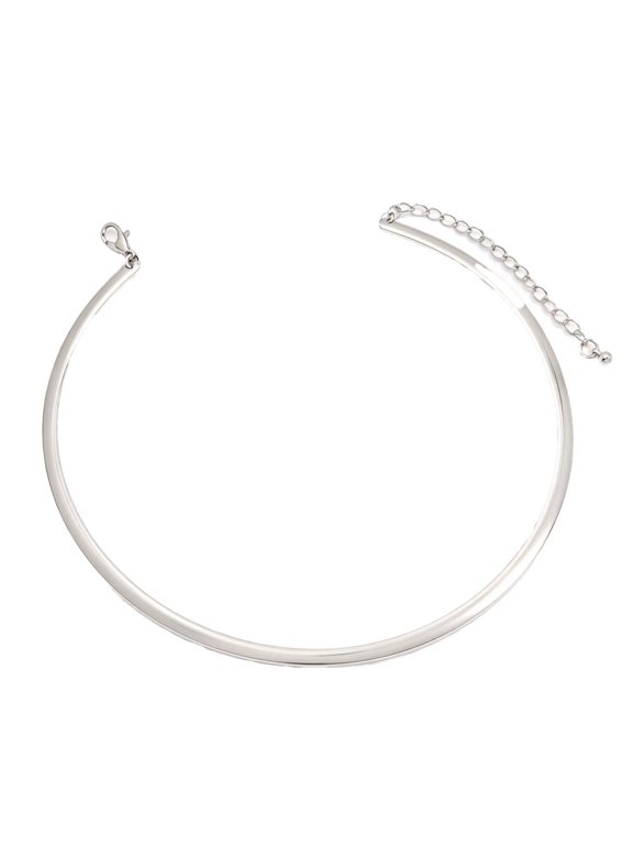 Minimalist C-shaped Necklace for Women Stainless Steel Dainty Adjustable Chain Open Wedding Party Anniversary Birthday Festival Vacation Daily Jewelry Gift Silver Plated