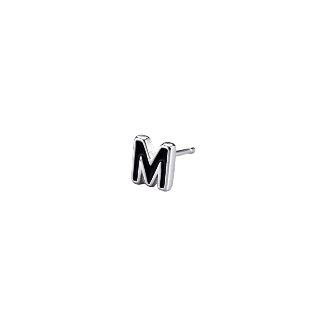 HIRPLIS Simple Enamel Letter Stud Earrings for Men Women Stainless ...