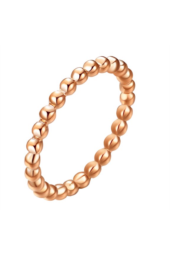 Tiny Beaded Rings for Women Men 2MM Band Thin Stackable Stainless Steel Couple Matching Simple Minimalist Personalized Gift Jewelry Rose Gold Plated 5