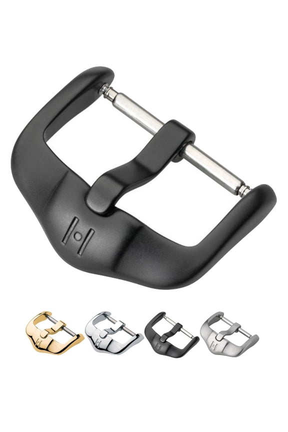 Active Buckle for Watch Straps - Stainless Steel - Matte Black - 22mm