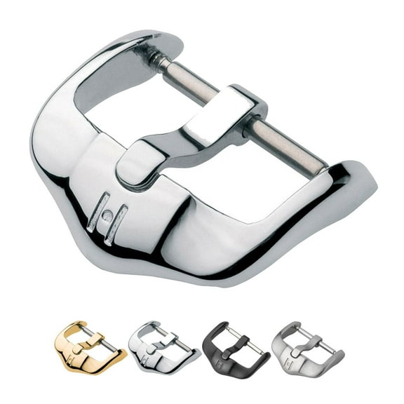 HIRSCH Active Buckle for Watch Straps - Stainless Steel - Silver- 24mm