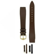HIRSCH Diamond Calf Untextured Leather Watch Strap - Brown Band / Gold Buckle - M - 6mm - Open Ended